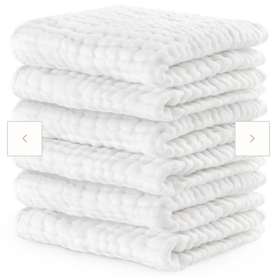 Muslin Washcloths in White – Comfy Cubs