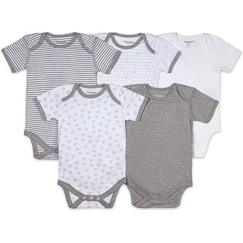 Burt's Bees Baby Unisex Baby Bodysuits, 5-pack Short & Long Sleeve One-pieces, 100% Organic Cotton Bodysuit