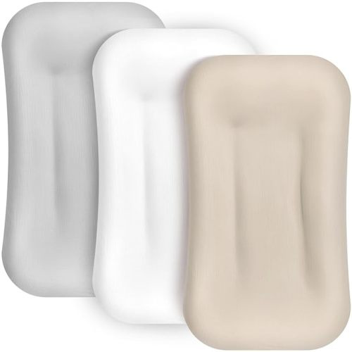 Newwiee 3 Pcs Muslin Baby Lounger Cover Organic Cotton Infant Snuggle Me Cover for Newborn Boy and Girl (Beige, Grey, White,Solid Color)