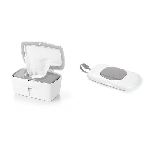 OXO Tot Wipes Dispenser and On-The-Go Wipes Case - Convenient Diapering - Gray - Dispenser + Dispenser- Gray