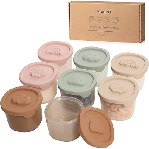 Baby Food Containers Silicone Baby Food Storage Containers for Infants and Toddlers Baby Food Jars Silicone Baby Food Container Freezer Safe Reusable Baby Food Containers with Lids 8PK