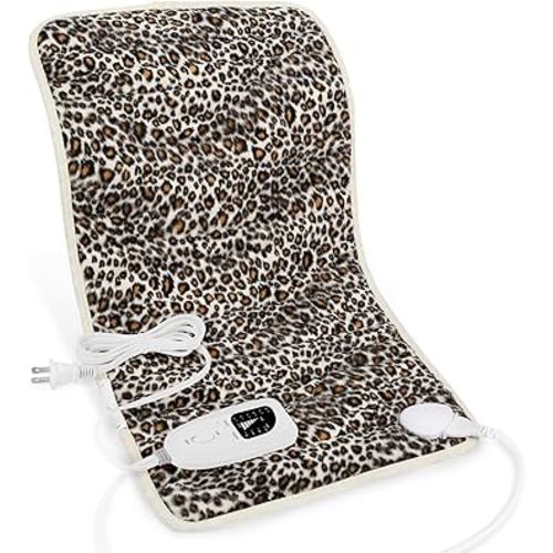 Deepsoon Heating Pad,Electric Heating Pads for Back,Neck,Abdomen,Moist Heating Pad for Shoulder,Knee,Arms,Legs,Dry/Moist Heat & Auto Shut Off,Christmas Gifts for Men and Women,Leopard Print,24x12 Inch