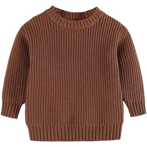 ROMPERINBOX Baby Knit Sweater Girl Boy Long Sleeve Chunky Sweater Fall Winter Warm Toddler Pullover Crewneck Tops Sweatshirt