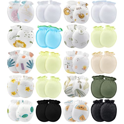 ONESING 16-20 Pairs Baby Mittens Newborn Mittens No Scratch 0-6 Months Warm Mittens for Newborn Baby Boys Girls