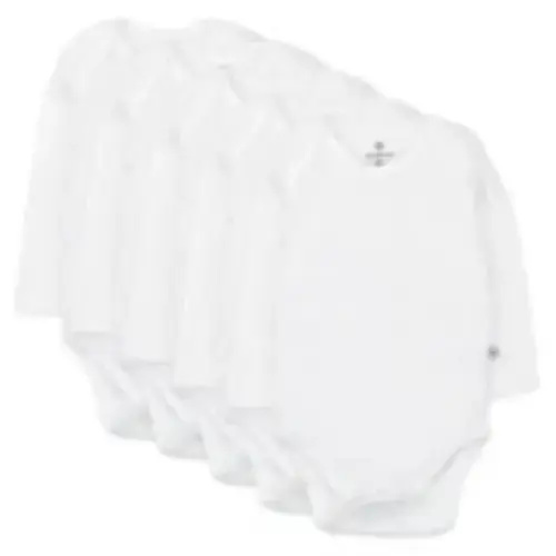 3-6M - 5-Pack Organic Cotton Long Sleeve Bodysuits | Honest Baby Clothing