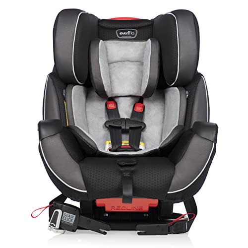 Evenflo Symphony Elite All-In-One Convertible Car Seat, 5-Point Infinite Slide Harness, Easy to Install, Forward / Rear Facing, Booster Seat, 110-lb Capacity, Multiple-Position Recline, Paramount Gray