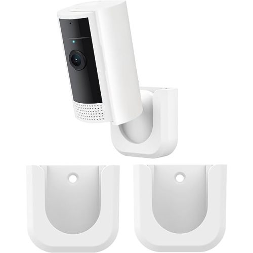 Ring Indoor Cam Adhesive Wall Mount Bracket, Strong Adhesive Durable Camera Mount Stand for Ring Indoor Camera, Two Ways Installation Easy to Install (2 Pack,White)