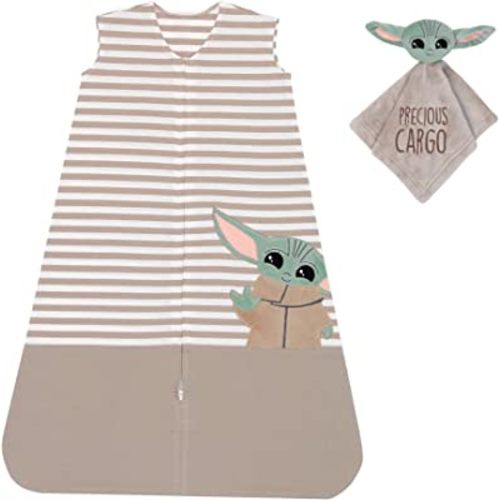 Lambs & Ivy Star Wars Mandalorian Baby Yoda Wearable Blanket & Lovey Gift Set