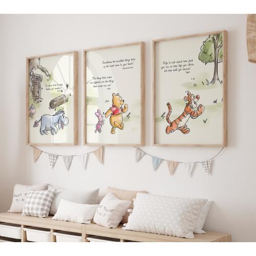 Winnie the Pooh Nursery Art Prints: Classic Kids Decor (Digital Download, Set of 3)