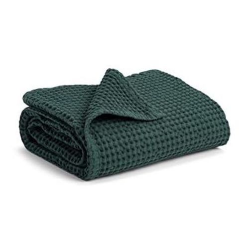 Simka Rose Waffle Baby Blanket, Hunter