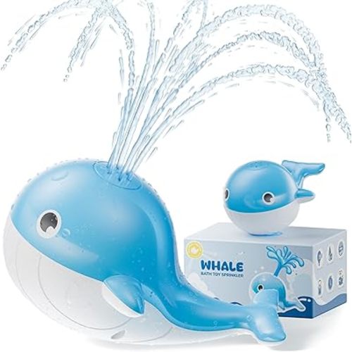 Baby Bath Toys for Kids Ages 1-3 4-8, Rechargeable Whale Bath Toy Sprinkler, Light Up Bath Toy Toddlers 2-4 Water Table Toy, Infant Bathtub Fountain Toys, Kids Pool Toys Boys Girls Birthday Gifts
