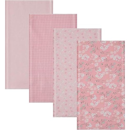Cudlie 4 Pack Receiving Blankets: Ultra-Soft Essentials for Baby Boys and Girls, Swaddling, Cuddling and Nursing. Multipack for Infants, Newborns and Babies. Perfect for Baby Showers and Everyday