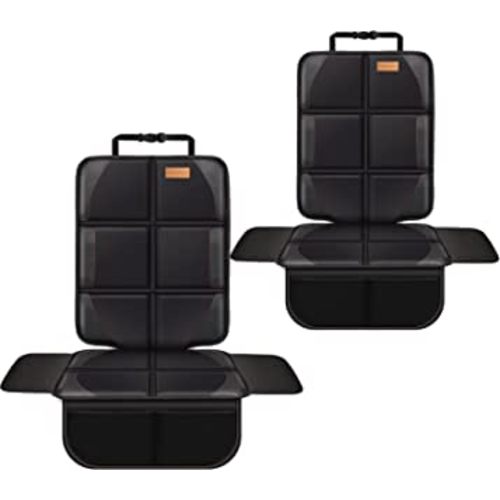Car Seat Protector, 2 Pack, Thickest Padded 600D Fabric Padding, Waterproof, Durable, Anti Slip Backing, Child Seat Protection, Suitable for Babies, Toddlers, Children(Black 2)
