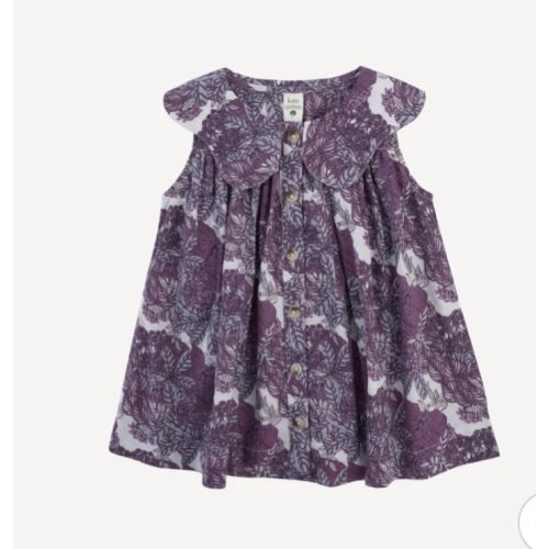 olive top | grape goldilocks floral | organic cotton woven