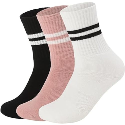 Flydo Pilates Grippy Socks with Grips for Women Yoga Non Slip Long Socks for Pure Barre, Ballet,Dance Workout 2-5 Pack