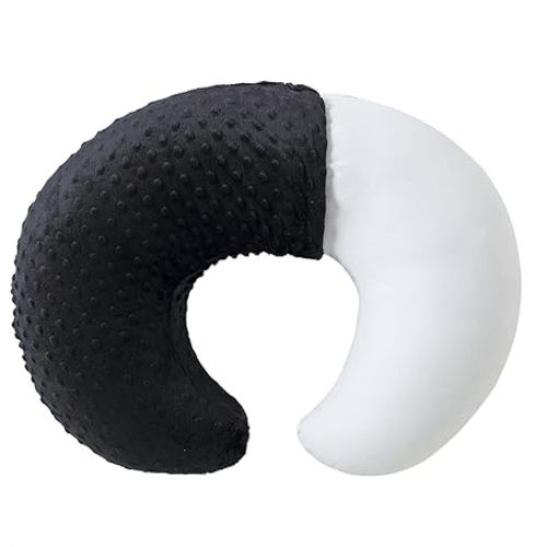 Baby Nursing Pillow and Body Positioner with Premium Slipcover for Breastfeeding for Baby Boys and Girls, Feeding Pillow with Breathable Comfortable Pillowcase (Black)