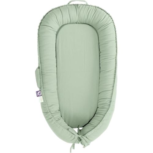 Infant Lounger, Baby Nest Cover for Baby Girls & Boys, Newborn Essentials for Baby 0-12 Months, 100% Cotton Breathable, Co Sleeper for Baby in Bed (Spring Green)