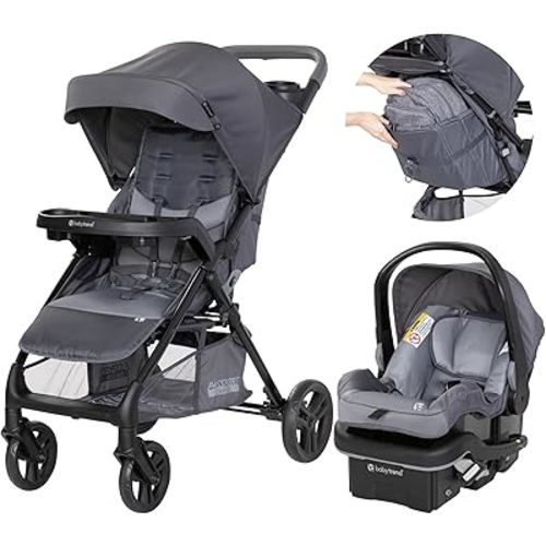 Baby Trend Passport® Cargo Stroller Travel System with EZ-Lift™ PLUS Infant Car Seat, Grey Bamboo