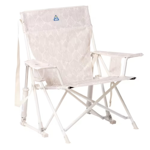 GCI Outdoor Kickback Rocker Outdoor Portable Mid Profile Rocking Camping Chair - Soft Neutral Leaf