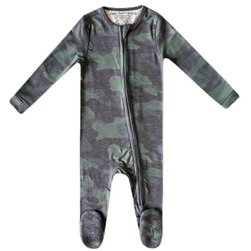Copper Pearl Zip-Up Footie Baby Pajamas: Ultra-Soft Boys Pajamas and Girls Pajamas, Premium Knit Fabric in Stylish Prints, Tag-Free with Two-Way Zipper, Sized Newborn to 24 Months, Hunter