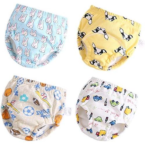 Toddler Potty Training Pants 4 Pack,Cotton Training Underwear Size 2T,3T,4T,Waterproof Underwear for Kids