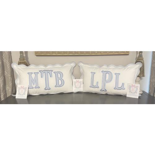 Personalized Applique Name Pillow: Scallop Edge Nursery Decor
