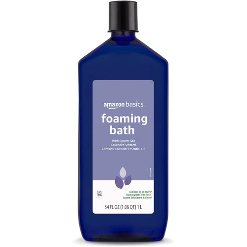 Amazon Basics Lavender Scented Foaming Bath with Essential Oil, 34 Fluid Ounce