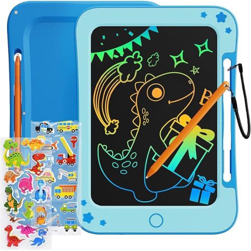 TEKFUN Toddler Kids Toys Gifts - 8.5 Inch LCD Writing Tablet Kids Doodle Board with Stickers Colorful Drawing Tablet, Kids Birthday Christmas Gifts Toys for 3 4 5 6 Years Old Boy (Blue)