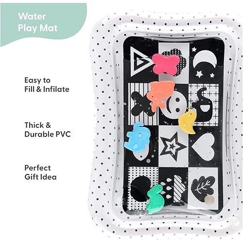 The Peanutshell Tummy Time Water Play Mat Girls or Boys - High Contrast Sensory Developmental Toy, Newborn & Infant Baby Toys 0-6 Months, Unisex New Born Baby Essentials Must Haves - Montessori
