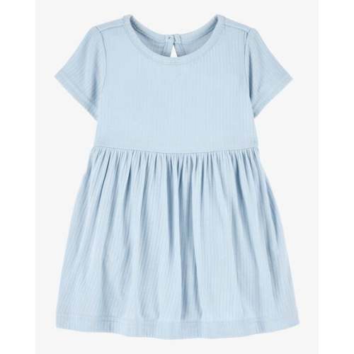 Baby Girl Solid PurelySoft Bodysuit Dress -Blue - Carter's | Carter's