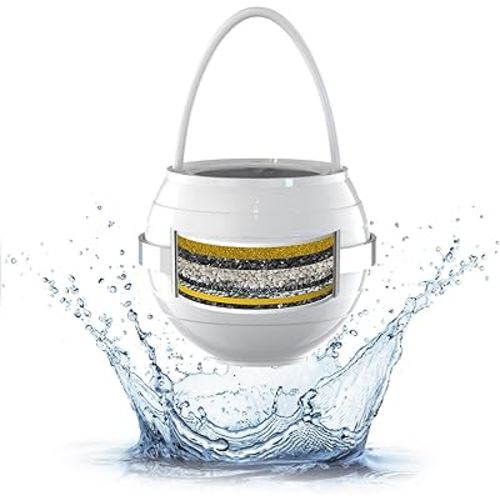 Bath Ball Bathtub Water Filter for Tub with Overflow,2,500 Gallons of Filtration,8 Stages Bath Filter,Remove contaminants,Chlorineand Fluoride,HardWater Softener,BPA Free(Upgrade Version)