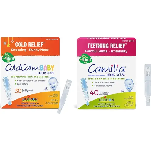 Boiron Camilia Liquid Drops 40 Count and ColdCalm Baby 30 Doses - Bundle Pack