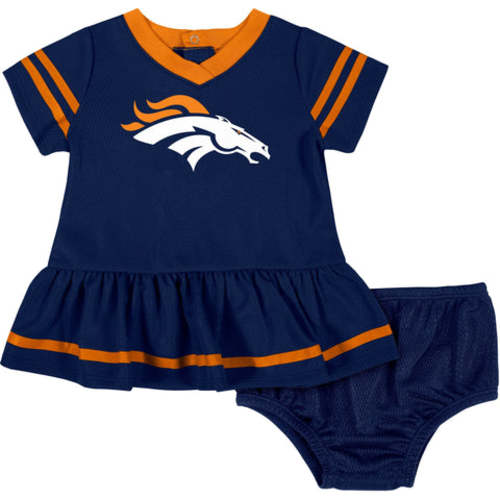 Baby Girls Broncos Dress &amp; Diaper Cover Set