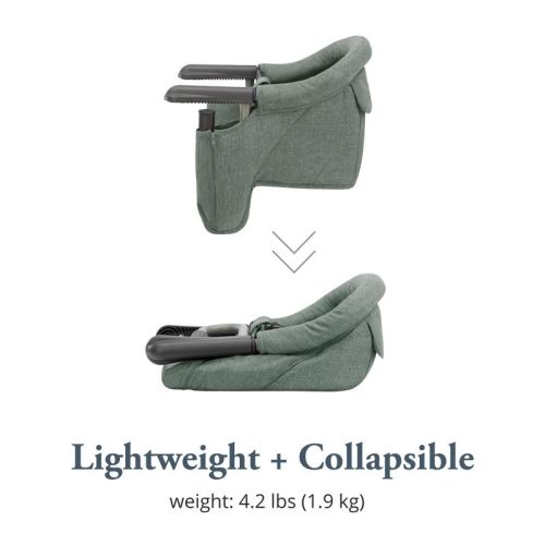 Inglesina Fast Table Chair, Pine Green Melange - High Chair for Babies & Toddlers 6-36 Months, Fits Tables 0.8'' - 3.35'' Thick - Includes Travel Bag