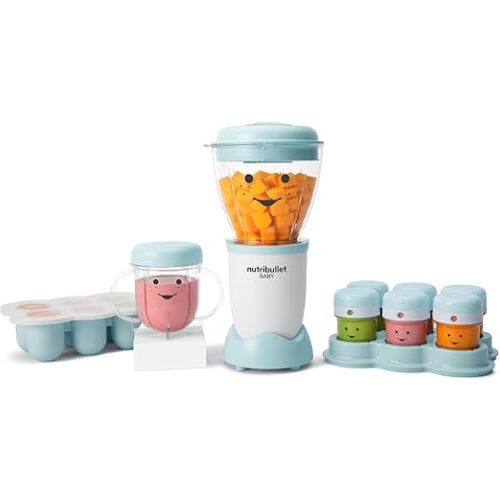 NutriBullet Baby 200W, White / Blue, Blender Designed to Make Baby Food, Baby Food Blender That can Quickly Puree Fresh, Healthy Baby Food, Includes Storage Accessories (NBY-1807) : Amazon.com.au: Home