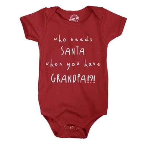 Creeper Who Needs Santa When You Have Grandpa Funny Christmas Bodysuit For Baby - Crazy Dog Baby Bodysuit