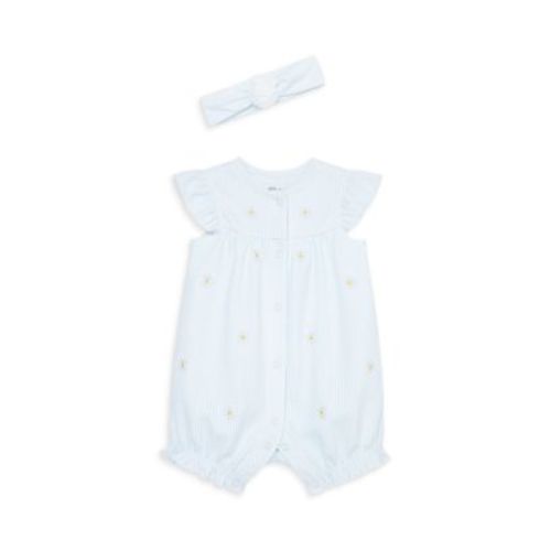 Girls' Daisy Cotton Romper with Headband - Baby