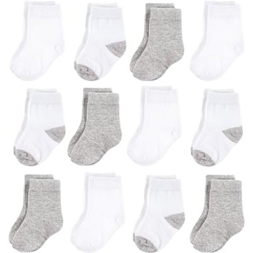 Hudson Baby Baby Girls' Cotton Rich Newborn and Terry Socks