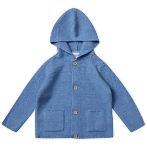 Stellou & friends 100% Cotton Baby Cardigan, Long Sleeve Knit Sweater for Kids, Unisex Tops for Infant, for Children 0-6 Yrs