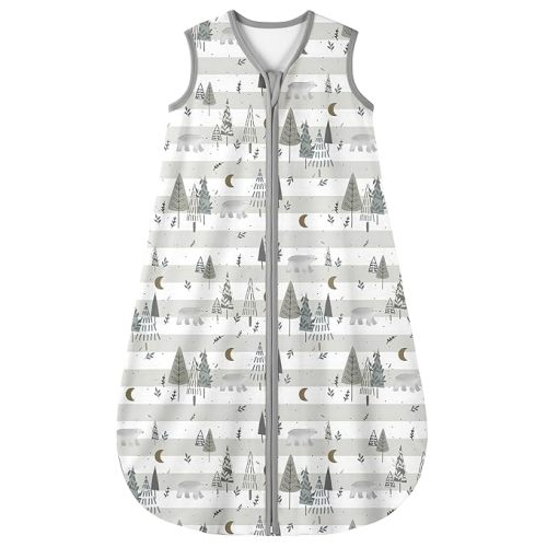 6-12 months: Yoofoss Baby Sleep Sack 6-12 Months 0.5 TOG Baby Wearable Blanket, 100% Cotton Infant Toddler Sleeping Sack 2-Way Zipper Lightweight Sleep Sack, Grizzly