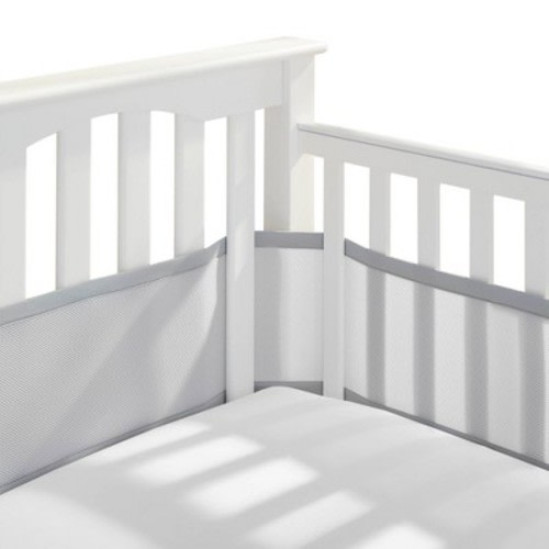 BreathableBaby Breathable Mesh Crib Liner - Classic Collection - Gray