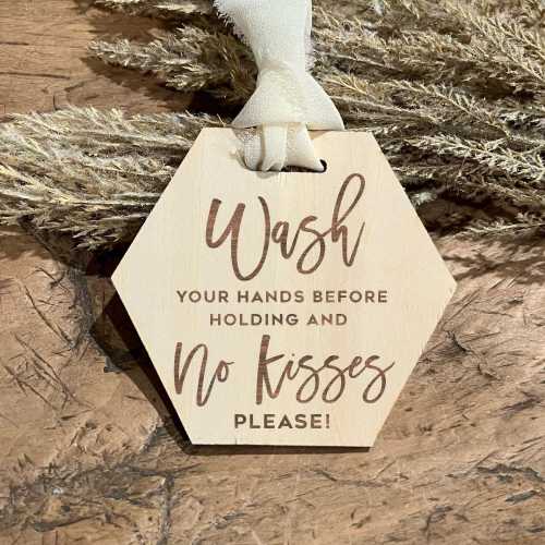 Do Not Touch Baby Car Seat Tag, Wash your hands before holding and don't kiss baby, Your Germs Are Too Big For Me Sign, Baby Shower Gift