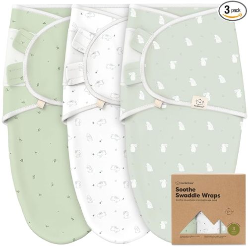 3-Pack Organic Baby Swaddle Sleep Sacks - Swaddles for Newborns, Infant 0-3 Months, Baby Girls, Boys, Soft & Snug Newborn Sleep Sack, Nursery Swaddling Blankets (Bunnies)