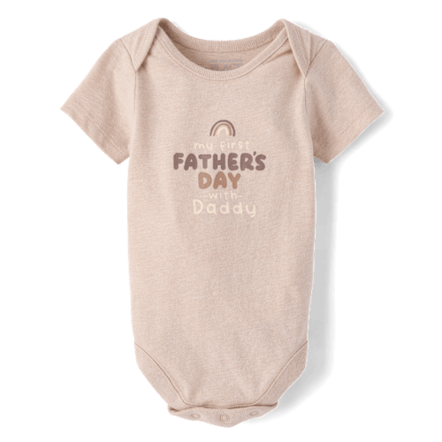 Baby First Father's Day Graphic Bodysuit - Tan