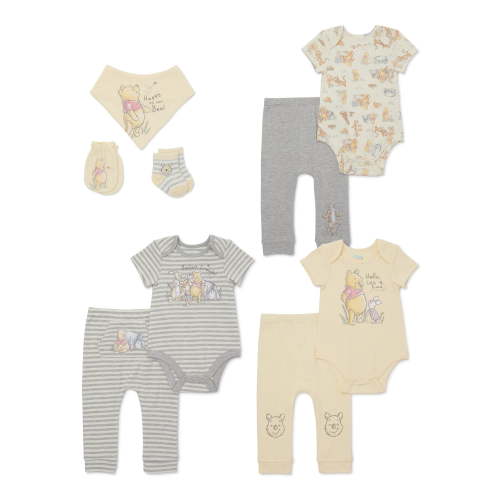 Disney Baby Wishes + Dreams Layette Winnie the Pooh Shower Gift Set, 9-Piece, Sizes NB-12M