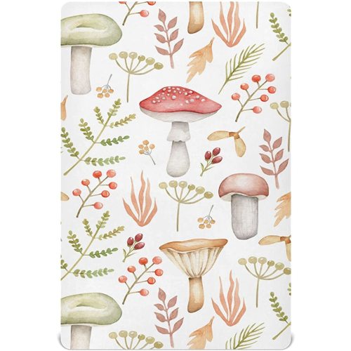 Kigai Mushroom Twig Fitted Crib Sheet for Girls and Boys, Soft Breathable for Standard Crib & Toddler Bed Mattress, 27 x 39 in - 27“x39"