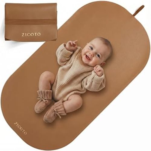 Beautiful Baby Diaper Changing Mat Made of Vegan Leather - Soft & Foldable