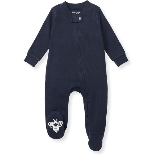 Burt's Bees Baby Boys' Sleep & Play PJs, 100% Organic Cotton One-Piece Zip Front Jumpsuit, Baby Boys Footie Pajamas & PJs