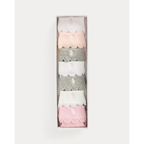 Scalloped-Trim Ankle Sock 7-Pack