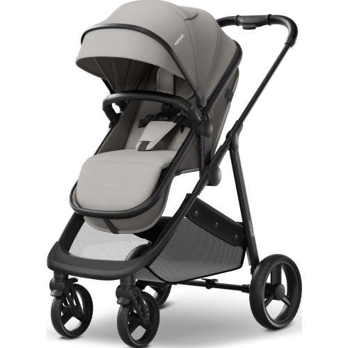 Mompush Wiz 2-in-1 Baby Stroller with Bassinet Mode, Reversible Seat and Large Canopy, Khaki, 22.3LB, Unisex